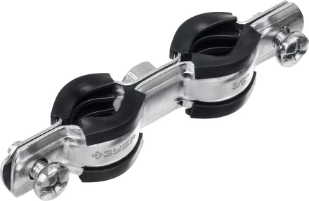 ЗУБР 3/8, цинк, 8 шт, двойной трубный хомут (37890-15-19) купить в Ноябрьске