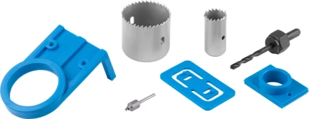 Набор ЗУБР &quot;ЭКСПЕРТ&quot; с пластиковыми шаблонами и кольцевыми пилами 25, 54мм,  для врезания замков, 7 пред 2954-54-H7 купить в Ноябрьске