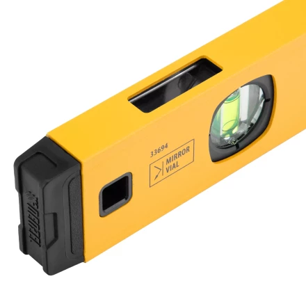 Уровень алюминиевый Denzel 33694, магнит, фрезерованный, 3 глазка (1 зеркал.), 0,5 мм/м, 1200 мм купить в Ноябрьске