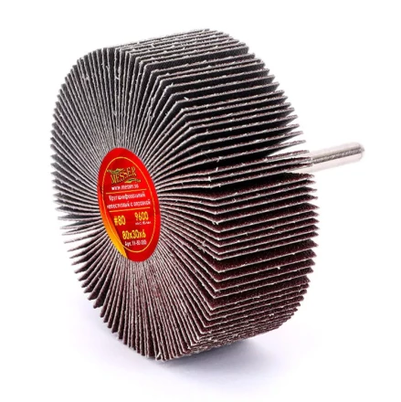 Круг MESSER шлифовальный лепестковый с оправкой (на шпильке) 80х30х6  #80 купить в Ноябрьске