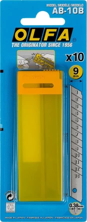 Лезвие OLFA сегментированное, 9х80х0,38мм, 10шт OL-AB-10B купить в Ноябрьске