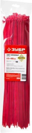Хомуты нейлоновые ЗУБР &quot;МАСТЕР&quot; красные, 4,8 мм x 400 мм, 100 шт 309040-48-400 купить в Ноябрьске