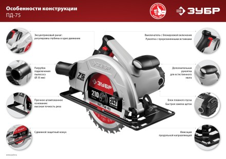 Пила циркулярная ПД-75 серия МАСТЕР купить в Ноябрьске