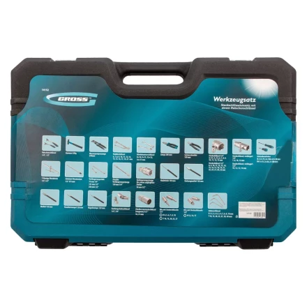 Набор инструментов 115 предметов, 120 зубьев, CrV, 1/4&quot;, 1/2&quot; Gross 14152 купить в Ноябрьске