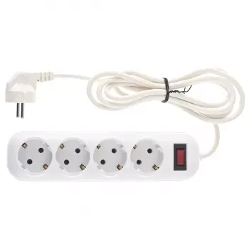 Удлинитель бытовой серия EF, с заземлением и выключателем, 2м, 4 розетки, 10A Stern 95775 купить в Ноябрьске