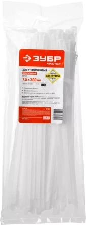 Кабельные стяжки разъемные белые КСР-Б1 нейлоновые промфасовка серия ПРОФЕССИОНАЛ купить в Ноябрьске