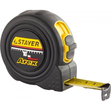 Рулетка STAYER &quot;PROFI&quot; &quot;AREX&quot;, двухкомпонентный противоударный корпус, упрочненное полотно, 10м/25мм 3410-10_z01 купить в Ноябрьске