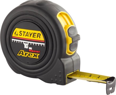 Рулетка STAYER &quot;PROFI&quot; &quot;AREX&quot;, двухкомпонентный противоударный корпус, упрочненное полотно, 10м/25мм 3410-10_z01 купить в Ноябрьске
