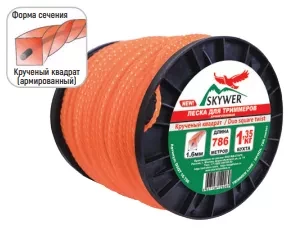 Леска для триммера DUO SQUARE TWIST (квадрат крученый армированный) 4,0мм Х 120м купить в Ноябрьске