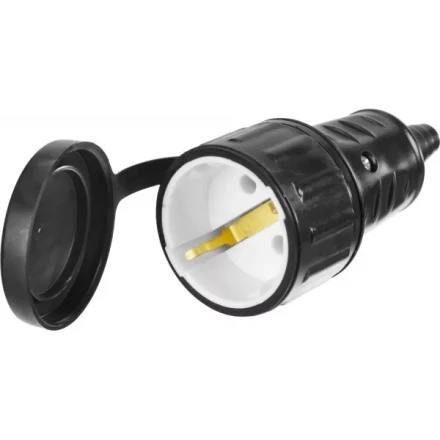 Розетка СИБИН электрическая ударопрочная, с заземлением, 16А/220В, IP44, черная 55186-B купить в Ноябрьске