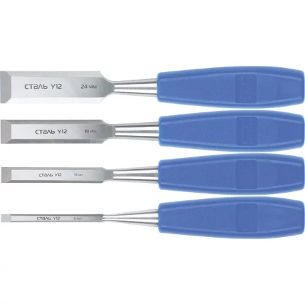 Набор стамесок плоских 4 штуки 6-12-18-24 мм СИБРТЕХ 24422 купить в Ноябрьске