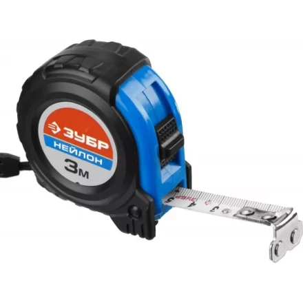 Рулетка ЗУБР &quot;НЕЙЛОН&quot;, нейлоновое покрытие, упрочненное полотно, ударопрочный обрезиненный корпус, 3м/16мм 34056-03-16_z01 купить в Ноябрьске