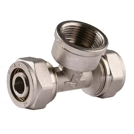 Тройник ЗУБР с внутренней резьбой, цанга-гайка, 1/2&quot;х16х2,0 мм, никель 51406-16-1/2 купить в Ноябрьске