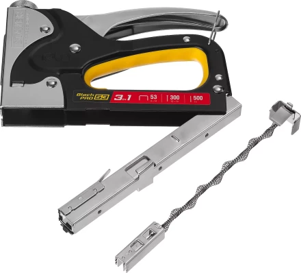 Степлер для скоб &quot;BlackPro 53&quot; 3-в-1: тип 53 (4-14 мм) / 300 (10-14 мм) / 500 (14 мм), STAYER Professional 31507 купить в Ноябрьске
