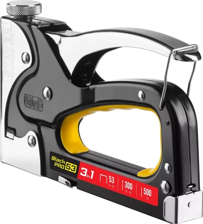 Степлер для скоб &quot;BlackPro 53&quot; 3-в-1: тип 53 (4-14 мм) / 300 (10-14 мм) / 500 (14 мм), STAYER Professional 31507 купить в Ноябрьске