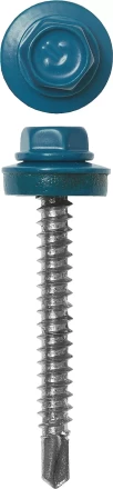 Саморезы ЗУБР окраш., RAL 5009 небесно-голуб., для крепл. кров. матер. к дерев. обреш., 4.8x38мм, 300шт 4-300315-48-038-5009 купить в Ноябрьске