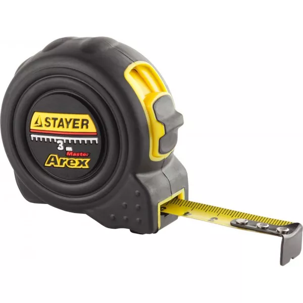Рулетка STAYER "PROFI" "AREX", двухкомпонентный противоударный корпус, упрочненное полотно, 3м/16мм 3410-03_z01 купить в Ноябрьске
