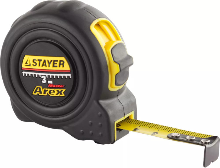 Рулетка STAYER "PROFI" "AREX", двухкомпонентный противоударный корпус, упрочненное полотно, 3м/16мм 3410-03_z01 купить в Ноябрьске