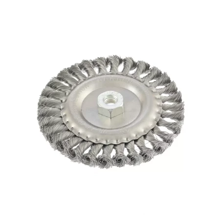 Щетка для УШМ 150 мм М14 плоская крученая проволока 0,8 мм MTX 74645 купить в Ноябрьске