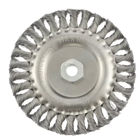 Щетка для УШМ 150 мм М14 плоская крученая проволока 0,8 мм MTX 74645 купить в Ноябрьске