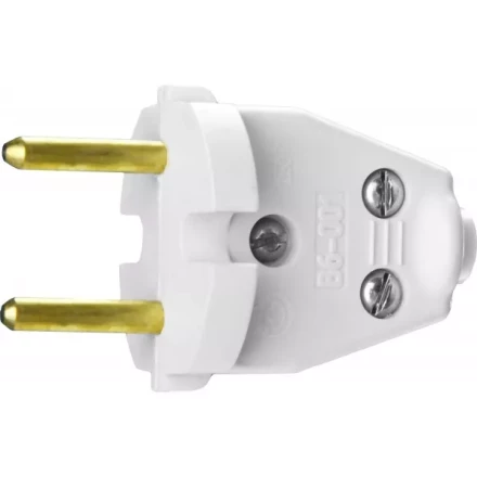 Вилка СИБИН электрическая, разборная, 6А/220В, белая 55152-W купить в Ноябрьске