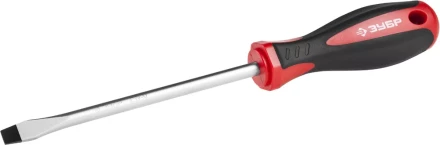 Отвертка ЗУБР "МАСТЕР", Cr-v, эргономичная двухкомпонентная рукоятка, SL8,0x150мм 25061-8.0-150_z03 купить в Ноябрьске