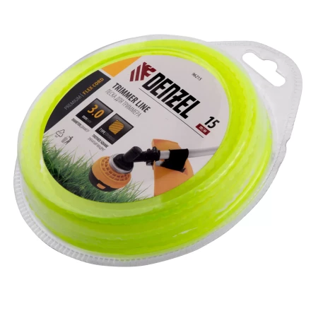 Леска для триммера зубчатый квадрат Denzel, 3мм х 15м, блистер FLEX CORD, 96215 купить в Ноябрьске