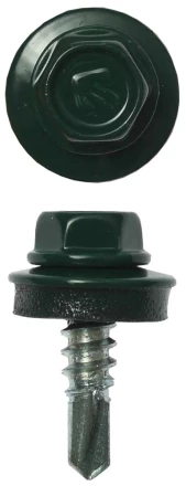 Саморезы ЗУБР &quot;ПРОФЕССИОНАЛ&quot; окраш., RAL 6005 зелен. насыщен., для крепл. кров. матер. к металл. констр., 5.5x19мм, 2500шт 4-300310-55-019-6005 купить в Ноябрьске