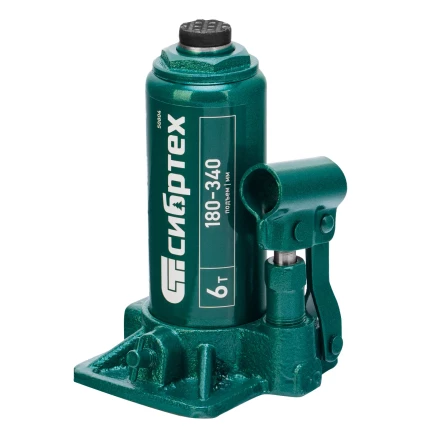 Домкрат гидравлический бутылочный Сибртех 50804, 6 т, 180-340 мм купить в Ноябрьске