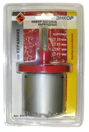Набор коронок карбидных по керамике 6 предметов Энкор 57015 купить в Ноябрьске