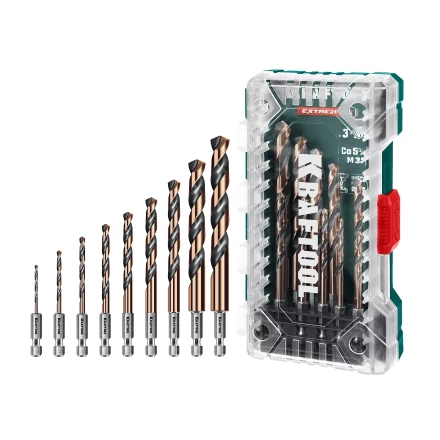 Набор сверл по металлу, хвостовик НЕХ-1/4, сталь М35-Со5% 29652-H10 купить в Ноябрьске