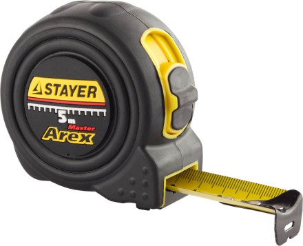 Рулетка STAYER &quot;PROFI&quot; &quot;AREX&quot;, двухкомпонентный противоударный корпус, упрочненное полотно, 5м/19мм 3410-05_z01 купить в Ноябрьске