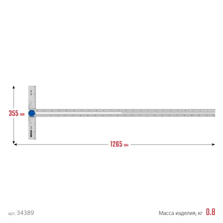 ЗУБР Т-угольник алюминиевый с подвижной направляющей, Профессионал (34389) купить в Ноябрьске