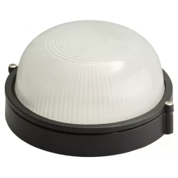 Светильник уличный СВЕТОЗАР влагозащищенный, круг, цвет черный, 60Вт SV-57251-B