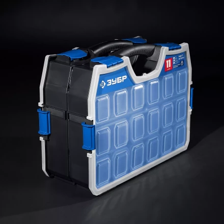 ЗУБР АМУР-11, 462 х 365 х 92 мм, Пластиковый органайзер со съемными лотками (38042-11) купить в Ноябрьске