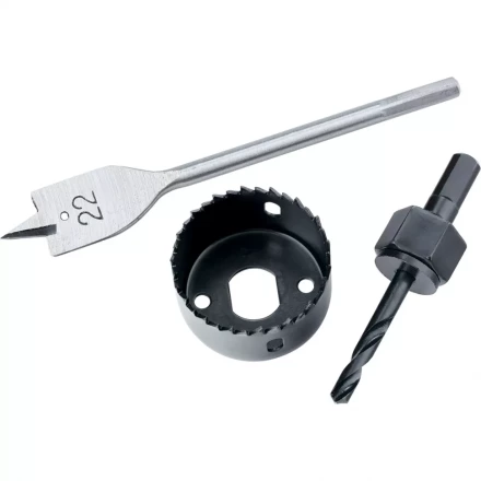 Набор для установки врезных замков 22 мм/54 мм (перовое сверло/кольцевая пила) MTX 704949 купить в Ноябрьске