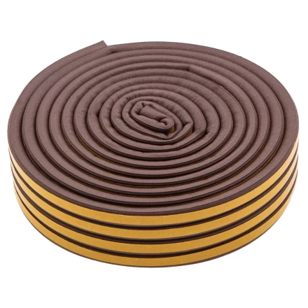 Уплотнитель резиновый, 12 м, профиль &quot;D&quot;, коричневый Сибртех 88910 купить в Ноябрьске