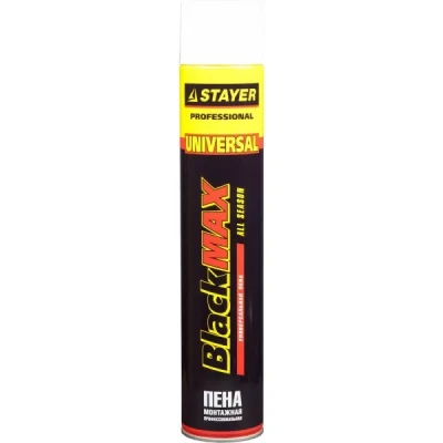 Пена "BlackMAX" монтажная, адаптерная, всесезонная, 750мл, STAYER 41133