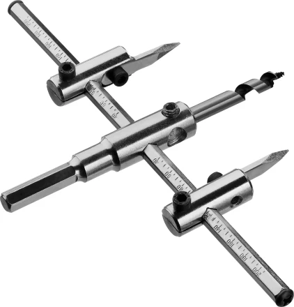 Сверло ЗУБР &quot;МАСТЕР&quot; регулируемое по дереву, двухрезцовое &quot;Балеринка&quot;, d=40-200мм, 1-30мм, в блистере 29440-200 купить в Ноябрьске