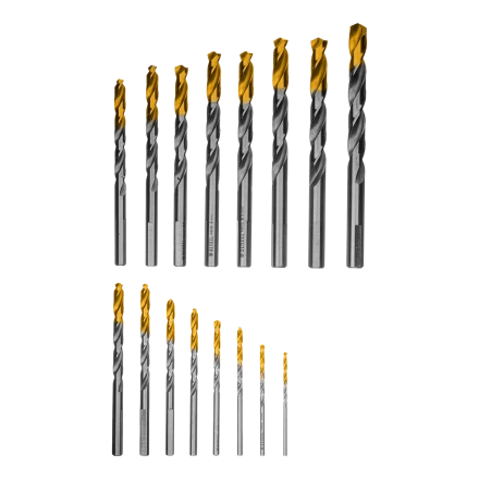 Набор сверл по металлу Denzel 723003, 1-10 мм, Р6М5-TiN, Golden Tip, 19 шт купить в Ноябрьске