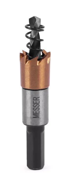 HSS-TiN коронка MESSER  13мм с центр. сверлом и толкающей пружиной для  лист. материала  до 2 мм ц/х купить в Ноябрьске