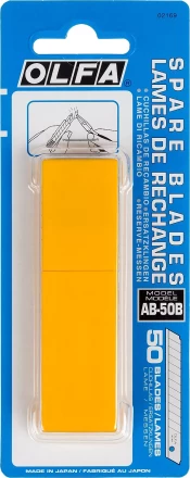 Лезвия OLFA сегментированные, 9х80х0,38мм, 13 сегментов, 50 шт OL-AB-50B купить в Ноябрьске