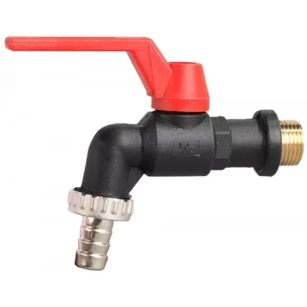 Кран угловой ЗУБР шаровой &quot;папа-соединит шланг&quot;, пластиковый корпус, 1/2&quot;х15 4-51560-P-1/2-15 купить в Ноябрьске