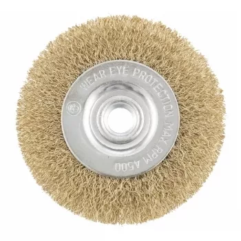 Щетка для УШМ, 125 мм, М14, плоская, латунированная витая проволока  MATRIX 74651 купить в Ноябрьске