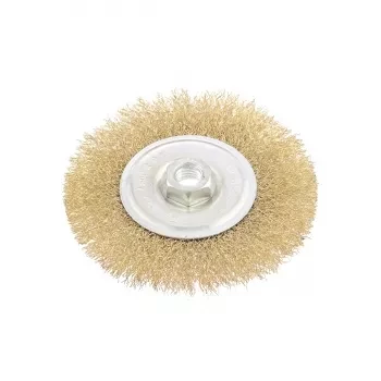 Щетка для УШМ, 125 мм, М14, плоская, латунированная витая проволока  MATRIX 74651 купить в Ноябрьске