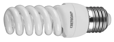 Энергосберегающая лампа СВЕТОЗАР "КОМПАКТ" спираль,цоколь E27(стандарт),Т2,теплый белый свет(2700 К),10000час,12Вт(60) 44452-12_z01 купить в Ноябрьске