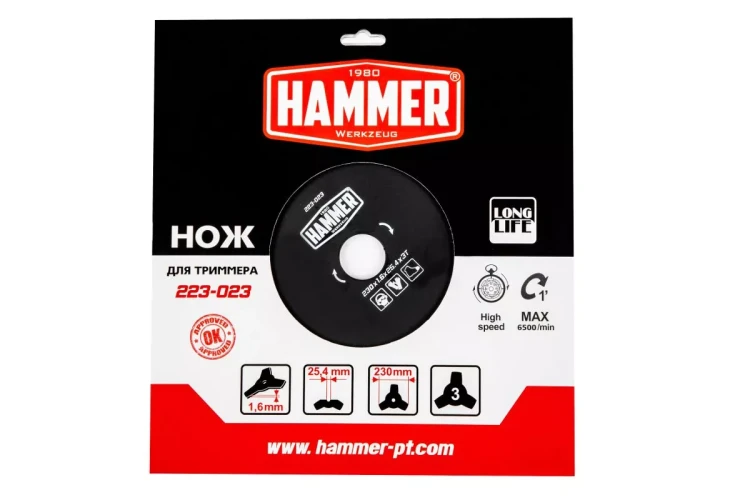 Нож для триммера HAMMER 223-023 купить в Ноябрьске