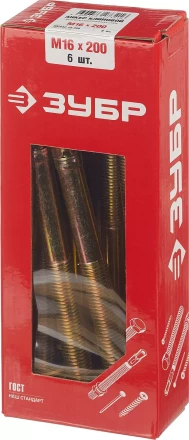 ЗУБР М16 х 200 мм, 6 шт, клиновой анкер (302032-16-200) купить в Ноябрьске