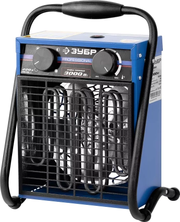 Пушка ЗУБР &quot;ПРОФЕССИОНАЛ&quot; &quot;Квадрат&quot; тепловая электрическая, двойные стенки (термос), гладкий нерж ТЭН, 3/1,5 кВт, 220В ЗТПЭ-3000_М2 купить в Ноябрьске