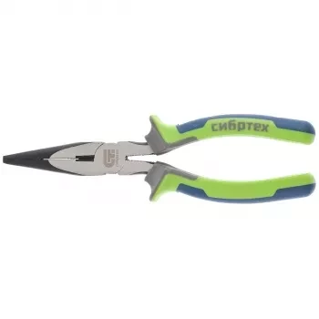 Длинногубцы прямые,160 мм фосфатирование трехкомпонентные рукоятки СИБРТЕХ 17155 купить в Ноябрьске